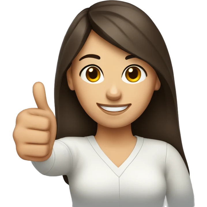 brunette woman and thumbs up emoji