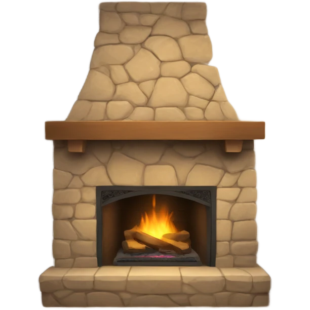 Cozy tan stone fireplace  emoji