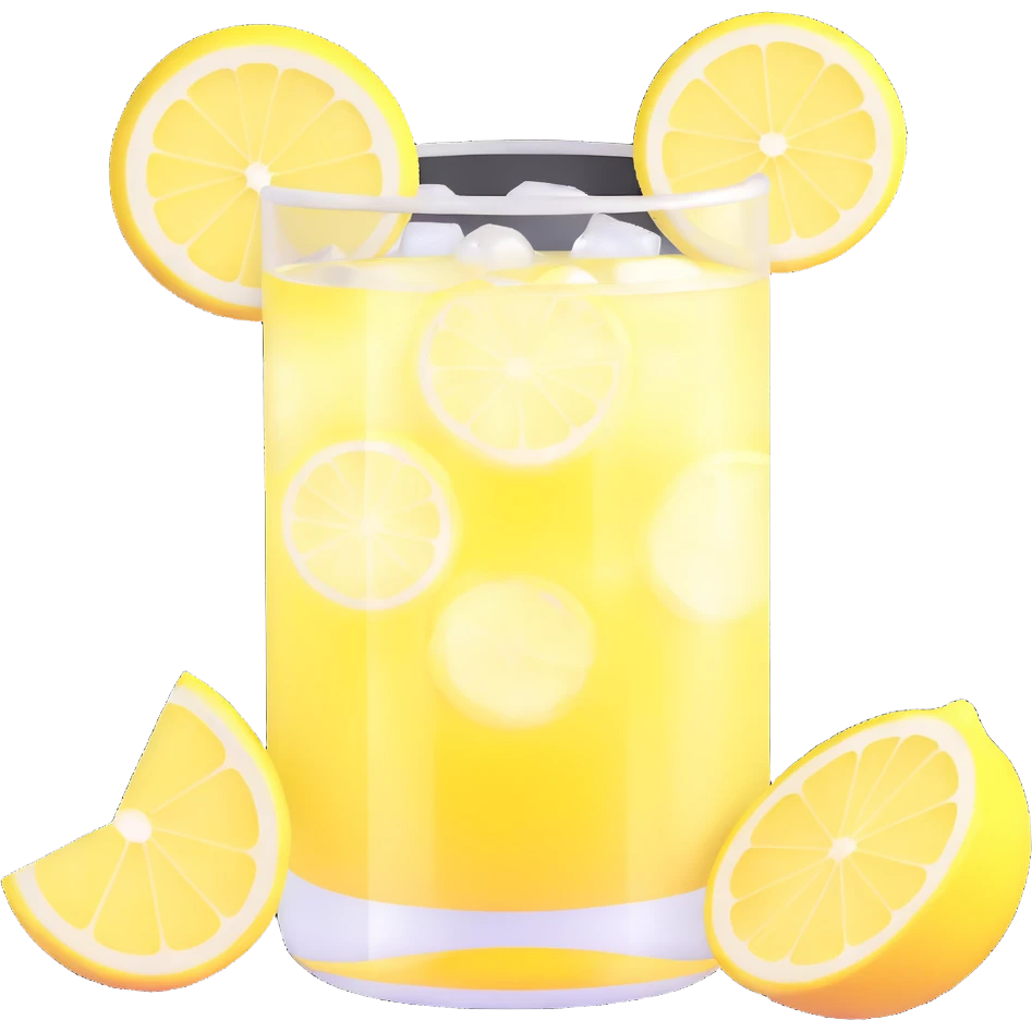 fresh lemonade with ice cubes emoji