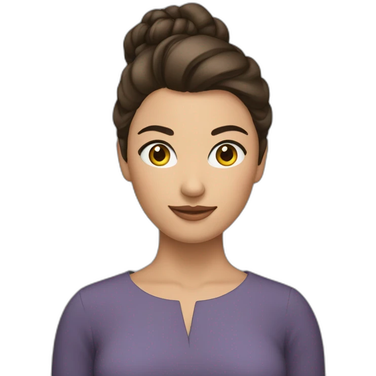 femme brune avec un chignon et les sourcils froncés emoji