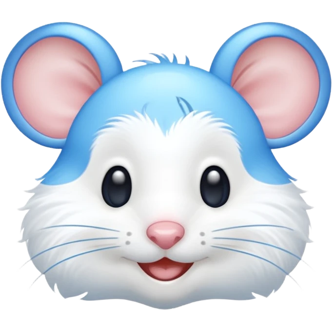 A mouse face with blue sun rays like a sun ☀️  emoji