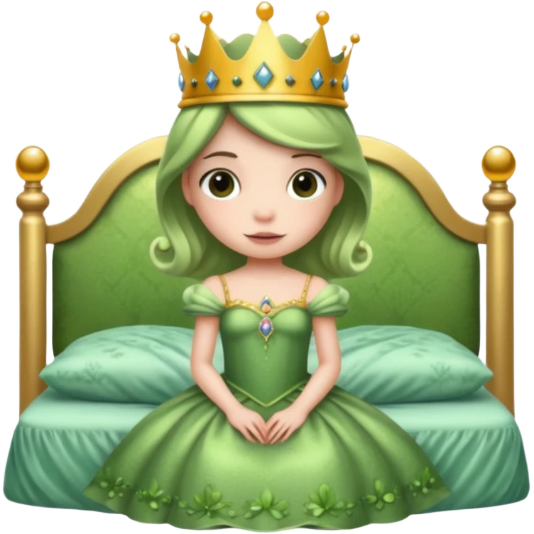 frog princess sitting on bed emoji