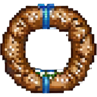 a simit, the Turkish sesame bread ring, pixel art style emoji