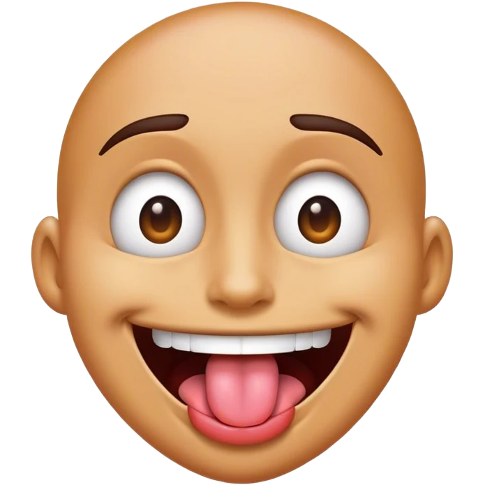 smiling emoji with his tougue out and devious eyes emoji