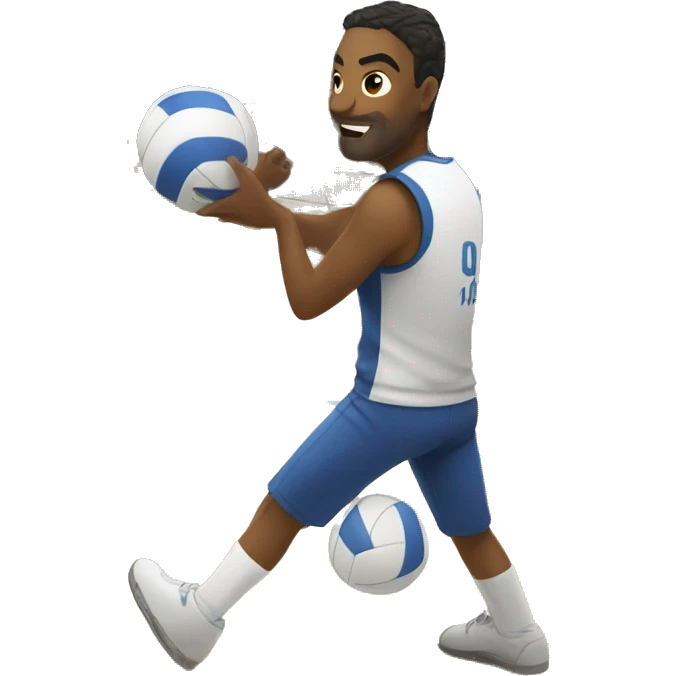 persona en el piso jugando voleibol emoji