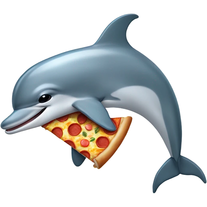 Dolphin eating pizza emoji