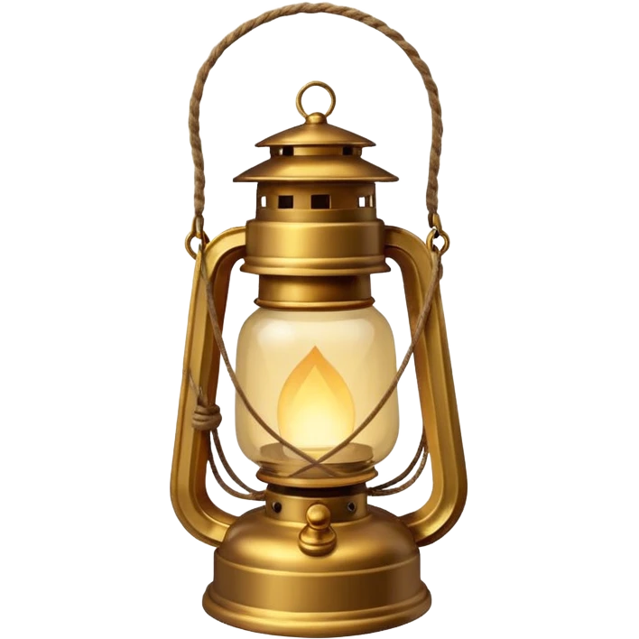 Lantern

New look:

Brass or iron base (#695C48) instead of pure gold.

Light glow: soft amber (#FFD88A) with slight haze effect.

Replace glass reflection with matte finish.

Optional rope handle wrapping. emoji