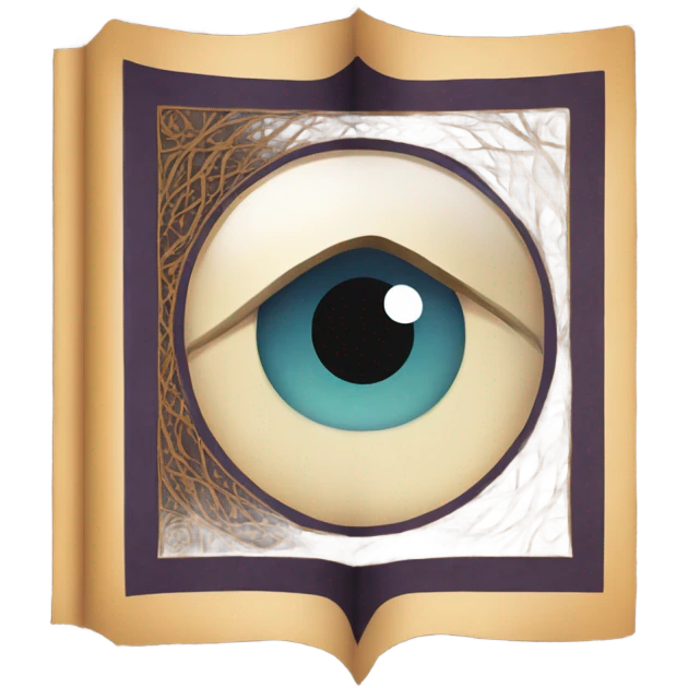 book with eye in middle and patterns emoji
