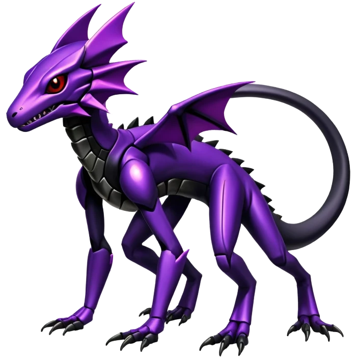 Shiny Gothic Edgy epic Salandit-Genesect-Koraidon-Fakémon-hybrid-creature (full body)  emoji