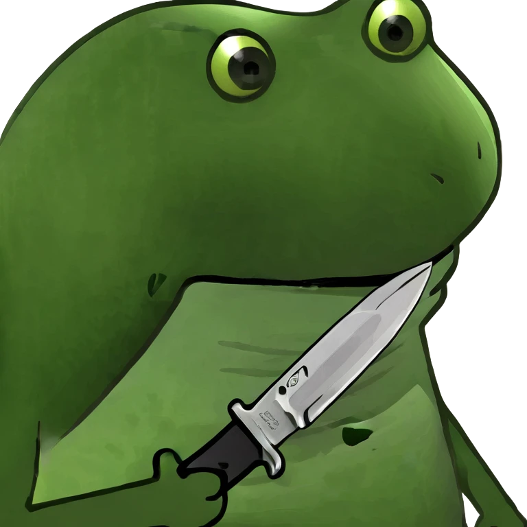 Frog with knife emoji