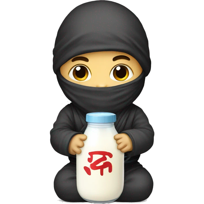 baby ninja with milk bottle  emoji