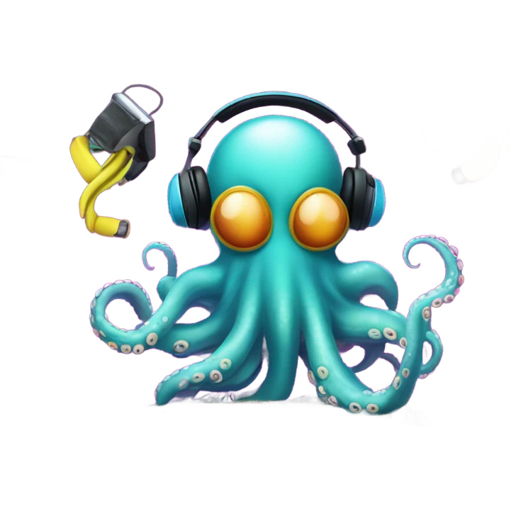 Dj octopus emoji