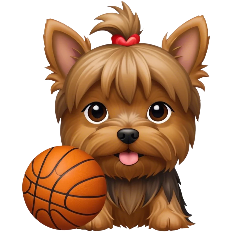 yorkie with basketball emoji