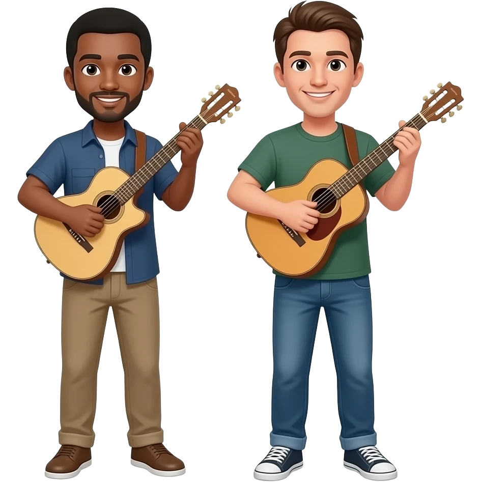 two people playing the instrument sape emoji