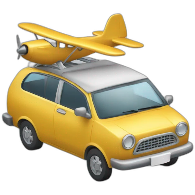 Une voiture accroché a un avion emoji