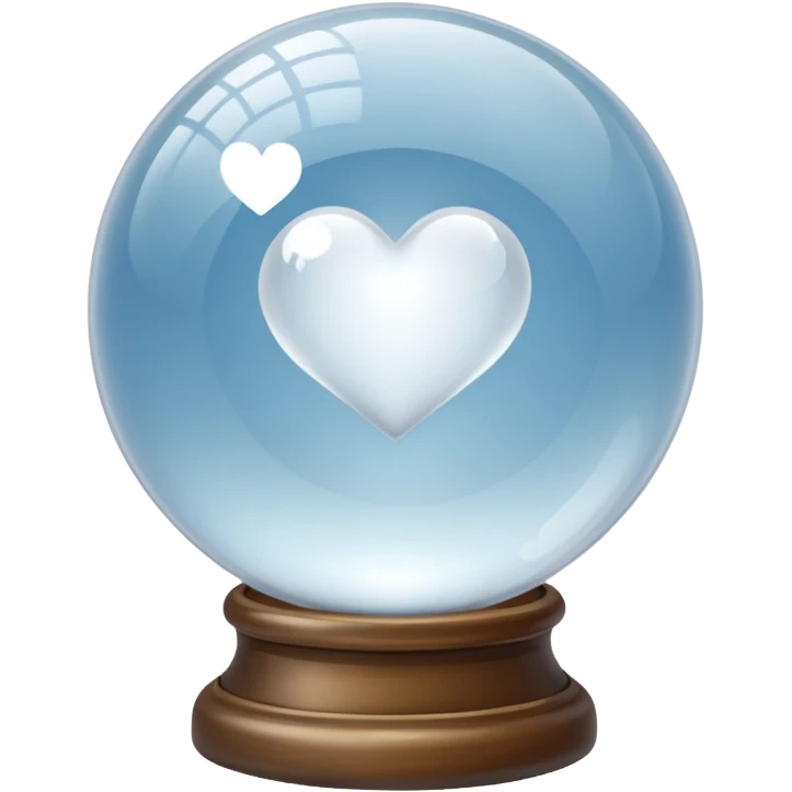 crystal ball themed white heart emoji