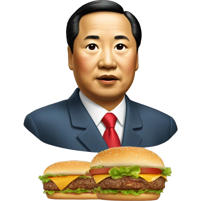 Mao Zedong with Burger emoji