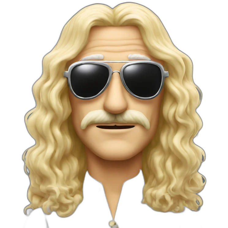 michel polnareff with sunglasses mustache and long blond hair emoji
