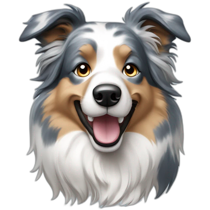 Blue merle collie dog emoji