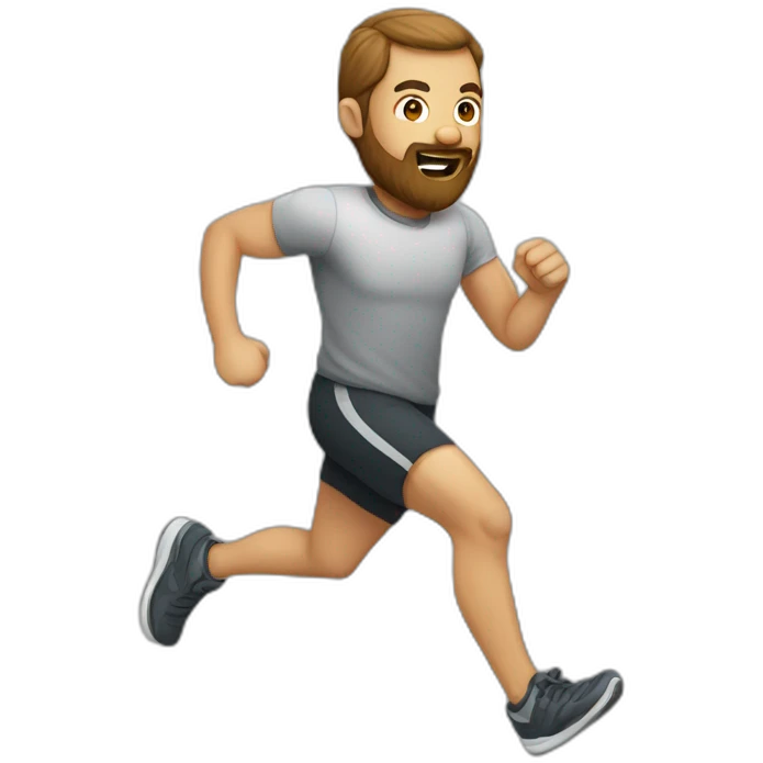 mascular beard man running emoji