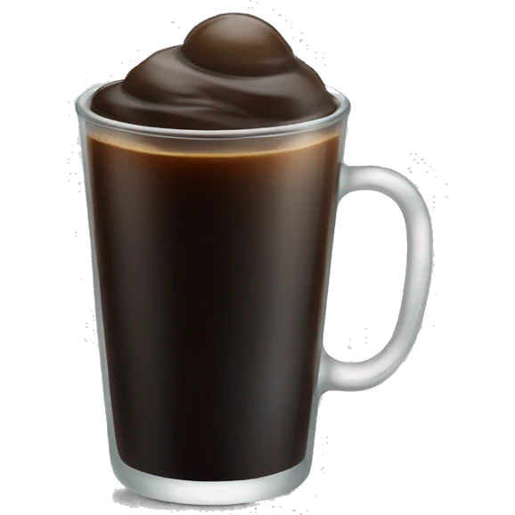 iced black coffee in a tall glass cup emoji