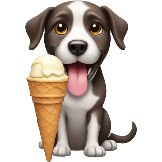 Dog with ice cream emoji