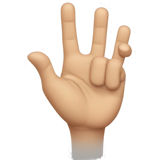 Hand with 3 fingers (scout promise) raised emoji