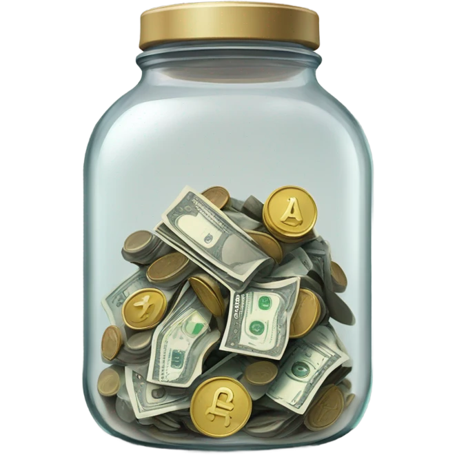 minimal full of money jar emoji