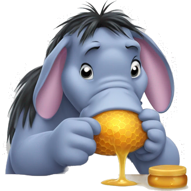 eeyore eating honey  emoji