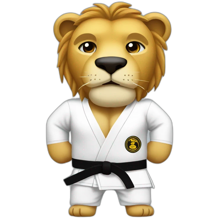 Jiu-Jitsu lion black belt emoji