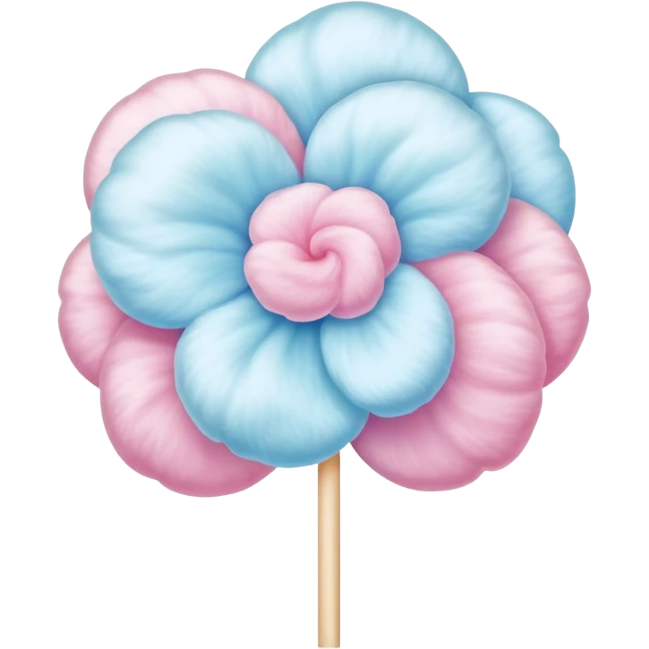 Colorful Chinese cotton candy flower art emoji