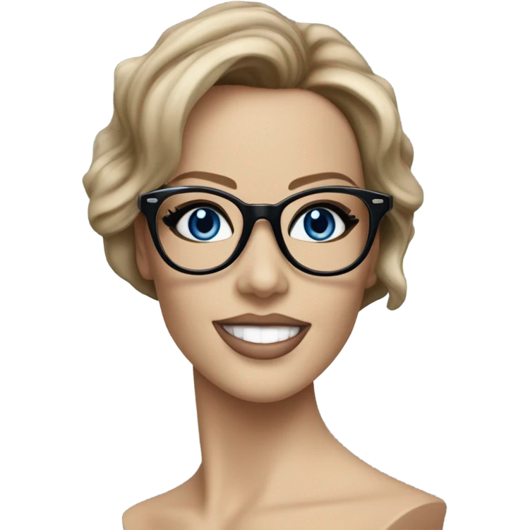Kate Beckinsale, glasses, blue eyes happy elegant mannequin  emoji