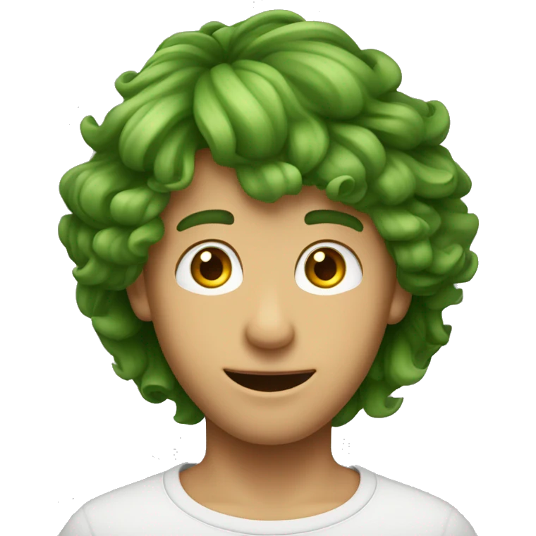 un ragazzo con capelli rossi, e occhi verdi emoji