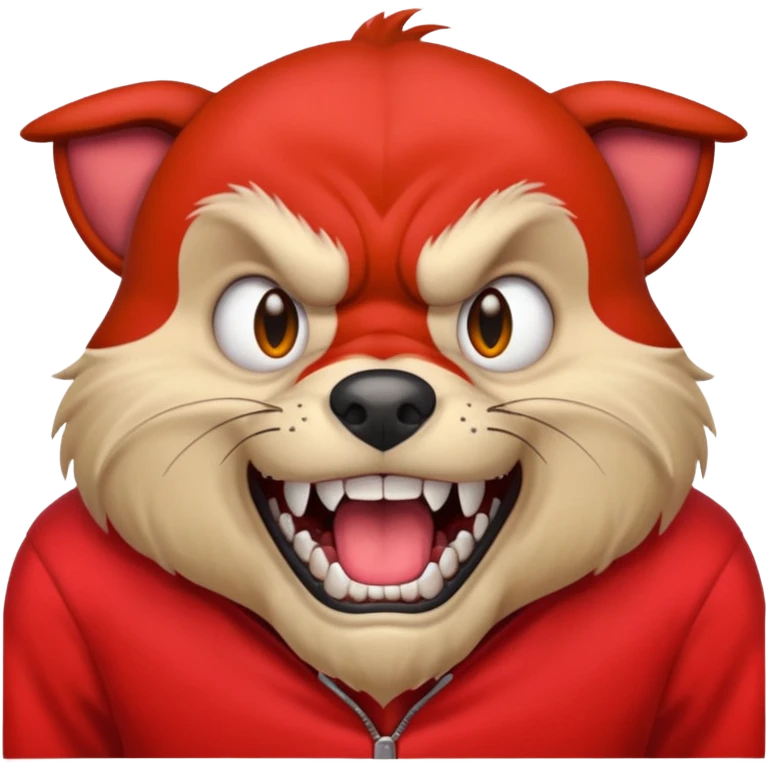 make one sad make one happy and make one mad a dog with red clothers emoji