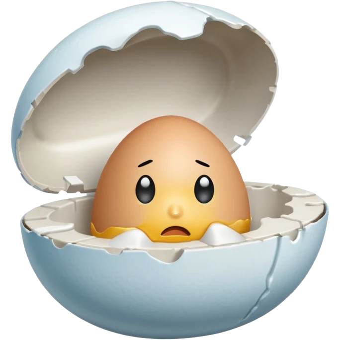 make a singular egg in a egg carton with empty spots around to represent isolation. make the egg have a sad expression like a sad face with tears. emoji