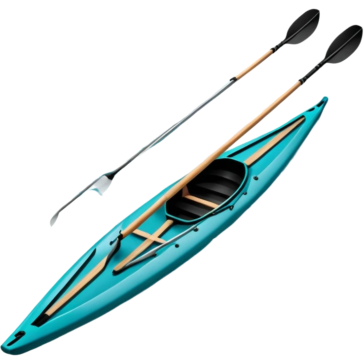 An icon showing a close-up of crossed oars, a sleek racing shell, and rippling water, symbolizing rowing. The design includes droplets in motion and a streamlined boat tip cutting through waves. Transparent background emphasizes strength, precision, and the spirit of competitive rowing emoji
