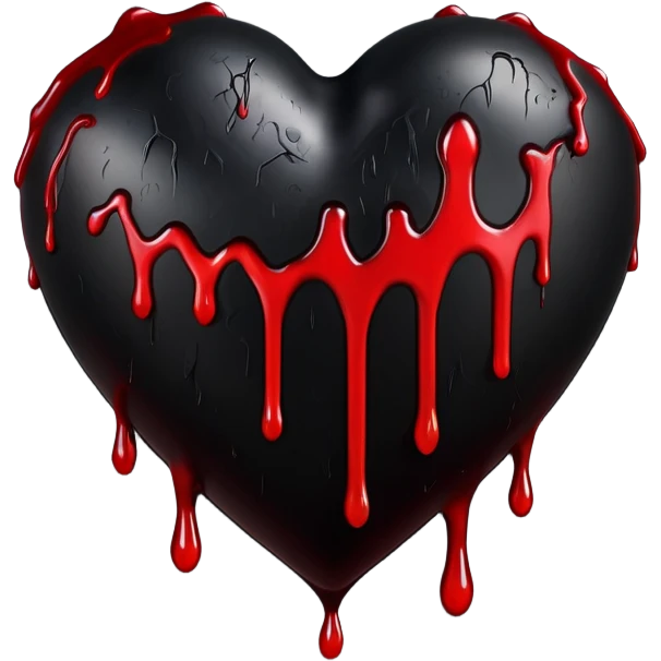 3d goth heart emoji