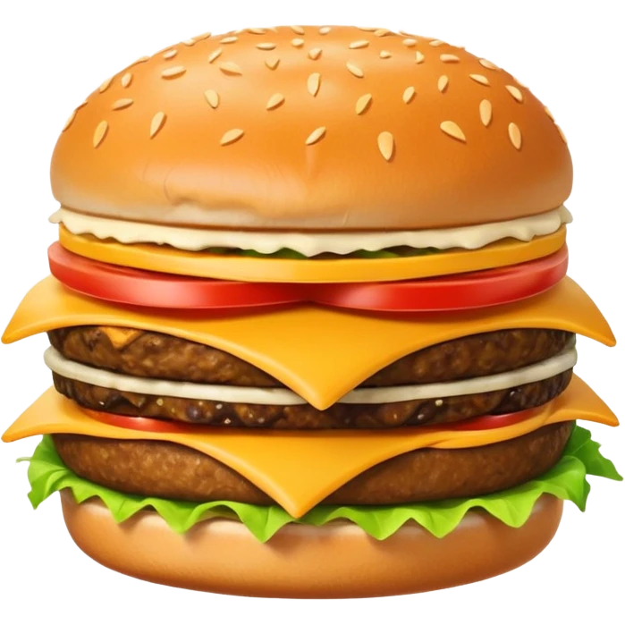 A clean and simple icon of fast food in emoji-style illustration. A burger with fries, nuggets and shawarma, bright and bold colors, simple shapes, flat design, high contrast, inviting and appetizing. emoji