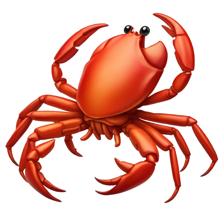 One red crab with pinchers in the air  emoji