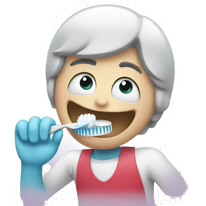 brushing teeth emoji