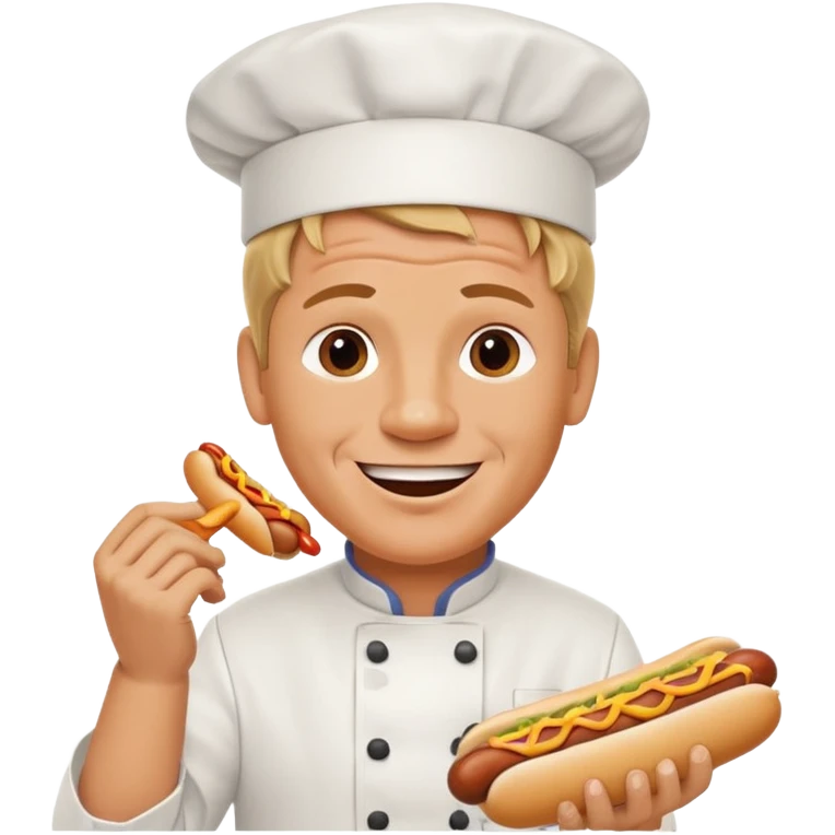 gordon ramsay eat hotdog, happy smile emoji