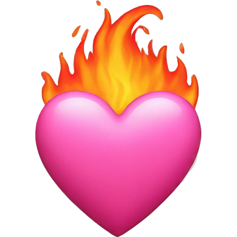 Pink heart on fire  emoji