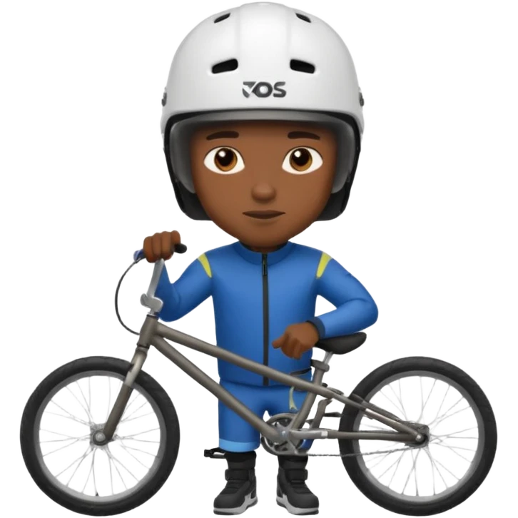 BMX rider black man with helmets emoji