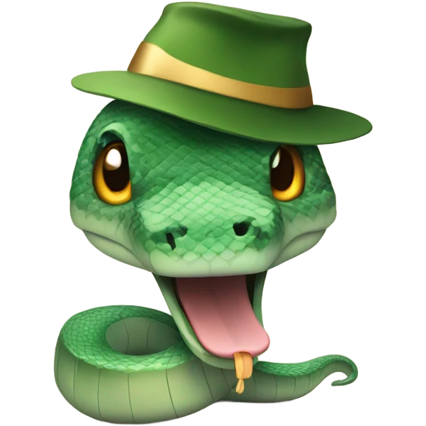 Cute snake in a New Year's hat emoji