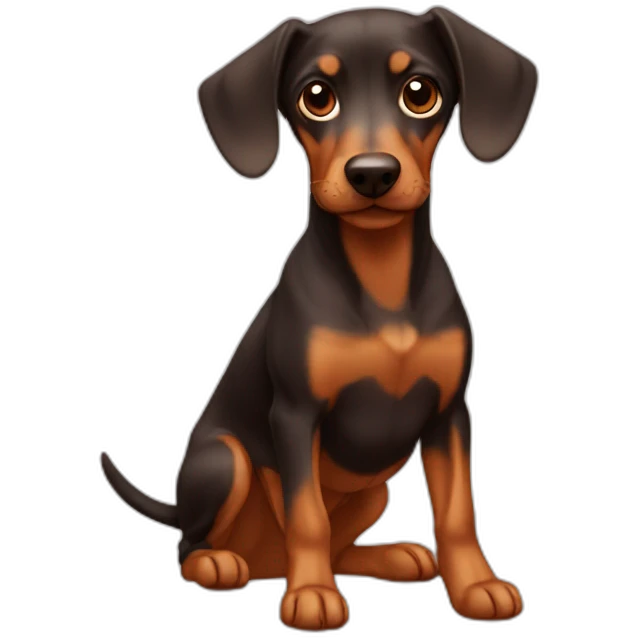 Dashound + pinscher brown  emoji
