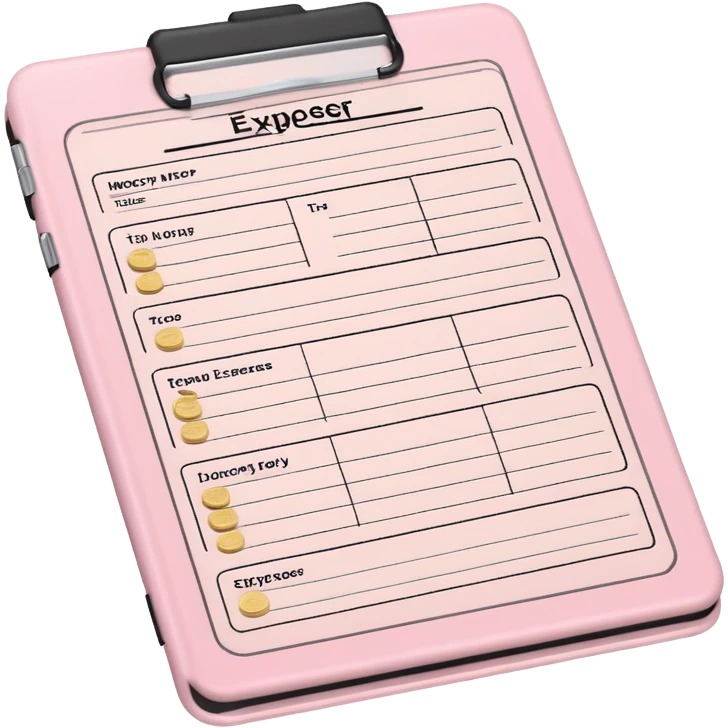 Light Pale Pink household Money Expenses tracker Documents paper emoji