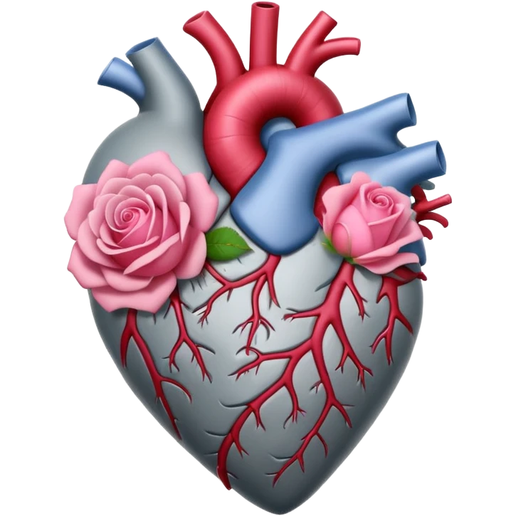Gray anatomy heart with flower emoji