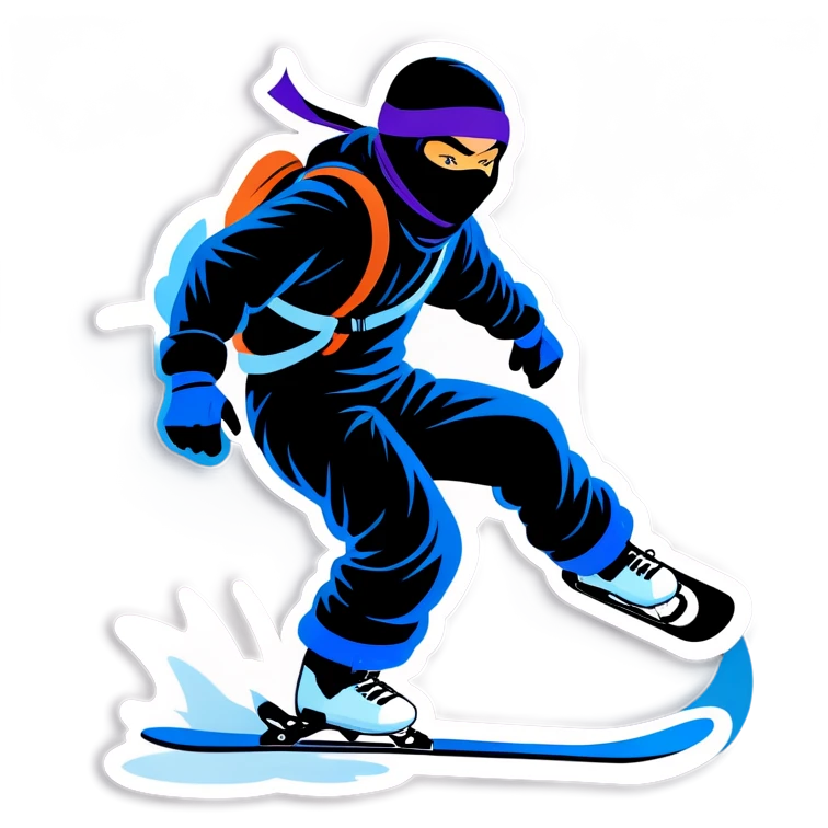 Ninja snowboarding emoji