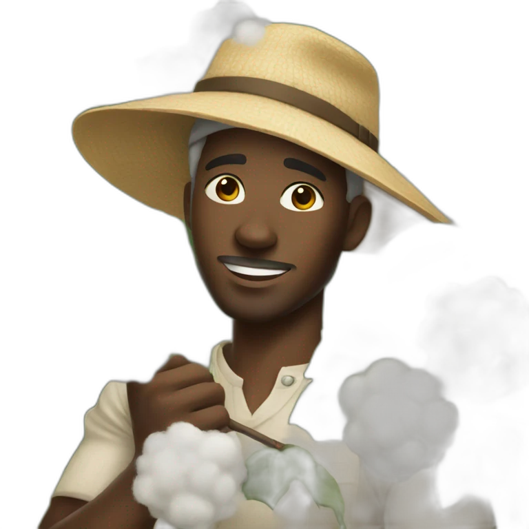 black man picking cotton emoji
