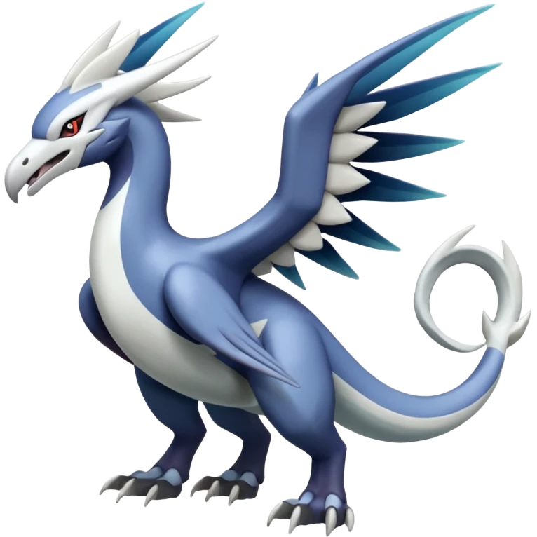 Silvally-Palkia-Dialga-Lugia-Nargacuga-Noivern-fusion-Fakémon-Pokémon-creature (full body) emoji